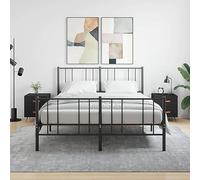 FUDUGEHMIOFWFJJ Modern Nightstand Set of 2 Black Engineered Wood Bedside Tables with Drawers 40x35x47.5 cm for Bedroom Living Room Storage Organizer