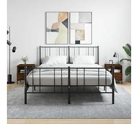 FUDUGEHMIOFWFJJ Modern Nightstand Set of 2 Brown Oak Engineered Wood Bedside Tables with Drawer and Shelf 40x35x47.5cm for Bedroom Living Room Storage Furniture