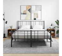 FUDUGEHMIOFWFJJ Modern Nightstand Set of 2, Engineered Wood Bedside Tables with Drawer and Shelf, Smoke Oak Finish 40x35x47.5 cm for Bedroom Living Room Home Decor Storage Organizer