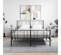 FUDUGEHMIOFWFJJ Modern Nightstand Set of 2 Gray Cement Finish Engineered Wood Bedside Tables with Storage Shelf and Metal Legs for Bedroom Living Room Home Decor