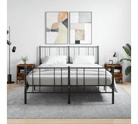FUDUGEHMIOFWFJJ Modern Nightstand Set of 2, Multilayer Wood Bedside Tables with Storage Drawer, Smoke Oak Finish 40x35x47.5cm for Bedroom Living Room Home Decor
