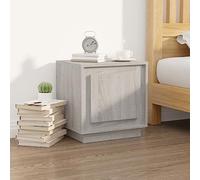FUDUGEHMIOFWFJJ Modern Nightstand Sonoma Gray Engineered Wood Bedside Table with Storage Shelf, Multifunctional End Table for Bedroom Living Room Office, 44x35x45 cm