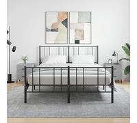 FUDUGEHMIOFWFJJ Modern Nightstands Set of 2, Gray Concrete Finish Engineered Wood Bedside Tables with Drawers and Metal Legs for Bedroom Living Room Storage