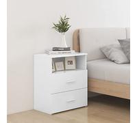 FUDUGEHMIOFWFJJ Modern Nightstands Set of 2 White Bedside Tables with 2 Drawers and Shelf, 50x32x60 cm Storage Cabinet for Bedroom Living Room, Easy Assembly Multipurpose Furniture