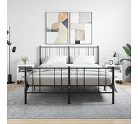 FUDUGEHMIOFWFJJ Modern White Nightstands 2-Pack with Drawer and Shelf, Engineered Wood Bedside Tables 40x35x47.5cm for Bedroom Storage, Multifunctional End Tables with Metal Legs