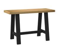 FUDUGEHMIOFWFJJ NOAIN Solid Pine Wood Desk 120x50x75 cm with A-Shaped Legs, Rustic Home Office Desk, Study Table, Durable Workstation for Laptop, Writing, Dining, Natural Tabletop & Black Legs