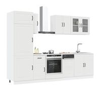 FUDUGEHMIOFWFJJ pensile bagno sospesi,ensili da forno,vetrina cucina da parete,Set Mobili da Cucina 8 pz Kalmar Bianco Legno MultistratoPer l'uso in cucina