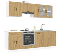 FUDUGEHMIOFWFJJ pensile bagno sospesi,ensili da forno,vetrina cucina da parete,Set Mobili da Cucina 8 pz Kalmar Rovere Artigianale TruciolatoPer l'uso in cucina