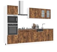 FUDUGEHMIOFWFJJ pensile bagno sospesi,ensili da forno,vetrina cucina da parete,Set Mobili da Cucina 7 pz Kalmar Rovere Fumo Legno MultistratoPer l'uso in cucina