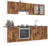 FUDUGEHMIOFWFJJ pensile bagno sospesi,ensili da forno,vetrina cucina da parete,Set Mobili da Cucina 8 pz Kalmar Rovere Fumo Legno MultistratoPer l'uso in cucina