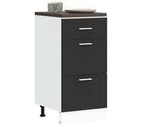 FUDUGEHMIOFWFJJ pensile sospeso,pensili da cucina,mobili cucina,Armadio Inferiore Nero 40x46x81,5 cm in Legno MultistratoPer l'uso in cucina