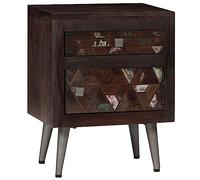 FUDUGEHMIOFWFJJ Reclaimed Solid Wood Nightstand 40x30x50 cm with Steel Legs, Industrial Bedside Table with Drawer and Cabinet Storage, Unique Vintage Furniture for Living Room Bedroom