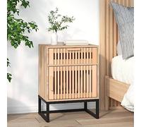 FUDUGEHMIOFWFJJ Scandinavian Nightstand with Drawer and Shelf, 40x30x55.5 cm Bedside Table, Engineered Wood and Metal Storage Cabinet for Bedroom Living Room