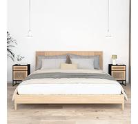 FUDUGEHMIOFWFJJ Scandinavian Nightstands 2 Pack Black Bedside Tables with Drawer and Shelf, 40x30x55.5 cm Engineered Wood and Metal Storage End Tables for Bedroom Living Room