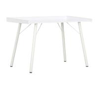 FUDUGEHMIOFWFJJ Scrivania Bianca 90x50x79 cm Modern White Office Desk with Raised Edges, Compact Study Desk for Home Office, Sturdy MDF Wood & Powder Coated Metal Legs, Easy to Assemble Workstation