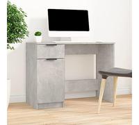 FUDUGEHMIOFWFJJ Scrivania Grigio Cemento 100x50x75 cm in Legno Multistrato con Cassetto, Moderna per Ufficio e Casa, Scrivania Computer Robusta e Spaziosa, Design Minimalista