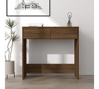 FUDUGEHMIOFWFJJ Scrivania Moderna in Legno Multistrato Rovere Marrone 80x40x75 cm con 2 Cassetti, Scrivania per Ufficio Casa Studio, Scrittoio Compatto Salvaspazio per Bambini e Adulti