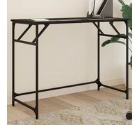 FUDUGEHMIOFWFJJ Scrivania Nera Moderna 100x45x76cm per Ufficio e Casa, da Lavoro in Legno Acciaio Verniciato a Polvere, Scrivania Compatta per Piccoli Spazi, Design Elegante e Resistente