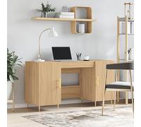 FUDUGEHMIOFWFJJ Scrivania Rovere Sonoma 140x50x75 cm in Legno Multistrato - Modern Office Desk with Storage, Industrial Design, Sturdy Engineered Wood, Small Spaces, Home Office, Bedroom