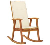 FUDUGEHMIOFWFJJ sedie da giardino sedute per esterni sedie da esterno tavolo da giardino con 3064181 Rocking Chair with Cushions Solid Acacia Wood (311844+43181) Adatto per giardini e cortili