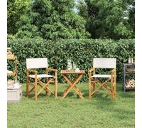 FUDUGEHMIOFWFJJ sedute per esterni tavolo da giardino con sedie da esterno sedie da giardinoSedie da Regista Pieghevoli 2 pz Crema Legno Massello di TeakAdatto per giardini e cortili