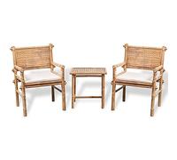 FUDUGEHMIOFWFJJ Set da Bistrot 3 pz con Cuscini in Bambùgiardino arredo esterno salotto da giardino tavolo e sedie da giardinoSuitable for gardens, courtyards