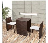FUDUGEHMIOFWFJJ Set da Bistrot 3 pz con Cuscini in Polyrattan Marronegiardino arredo esterno salotto da giardino tavolo e sedie da giardinoSuitable for gardens, courtyards