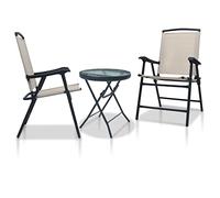 FUDUGEHMIOFWFJJ Set da Bistrot 3 pz Crema in Acciaiotavolo e sedie da giardino giardino arredo esterno salotto da giardino Suitable for gardens, courtyards