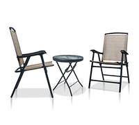 FUDUGEHMIOFWFJJ Set da Bistrot 3 pz Grigio Talpa in Acciaiosalotto da giardino giardino arredo esterno tavolo e sedie da giardino Suitable for gardens, courtyards