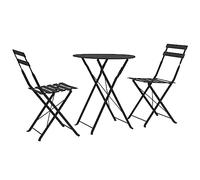 FUDUGEHMIOFWFJJ Set da Bistrot 3 pz in Acciaio Nerogiardino arredo esterno salotto da giardino tavolo e sedie da giardino Suitable for gardens, courtyards