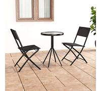 FUDUGEHMIOFWFJJ Set da Bistrot 3 pz in Acciaio Nerotavolo e sedie da giardino salotto da giardino giardino arredo esterno Suitable for gardens, courtyards