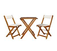 FUDUGEHMIOFWFJJ Set da Bistrot 3 pz Pieghevole con Cuscini Massello di Acacia giardino arredo esterno tavolo e sedie da giardino salotto da giardinoSuitable for gardens, courtyards