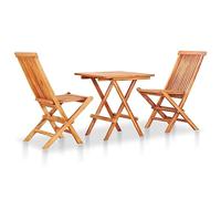 FUDUGEHMIOFWFJJ Set da Bistrot 3 pz Pieghevole in Legno Massello di Teaksalotto da giardino giardino arredo esterno tavolo e sedie da giardinoSuitable for gardens, courtyards
