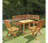 FUDUGEHMIOFWFJJ Set da Bistrot 4 pz in Legno Massello di Acaciagiardino arredo esterno salotto da giardino tavolo e sedie da giardino Suitable for gardens, courtyards