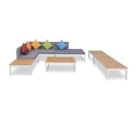 FUDUGEHMIOFWFJJ Set Divani da Giardino 5 pz con Cuscini in Alluminio e WPCsalotto da giardino tavolo e sedie da giardino giardino arredo esterno Suitable for gardens, courtyards