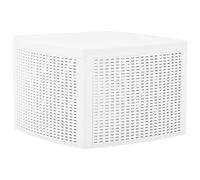 FUDUGEHMIOFWFJJ Tavolino Bianco 54x54x36,5 cm in Plastica, Modern Garden Table with Rattan Design, Weatherproof Outdoor Coffee Multifunctional Side Table with Storage for Patio, Balcony, Terrace