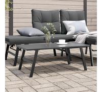 FUDUGEHMIOFWFJJ Tavolino da Giardino Nero 90x45x35cm Acciaio Verniciato Polvere - Modern Outdoor Coffee Table for Patio, Balcony Lounge Sturdy Steel Frame Durable Design Drinks, Snacks & Decor