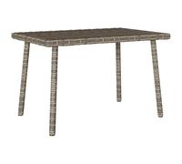 FUDUGEHMIOFWFJJ Tavolino da Giardino Rettangolare Grigio 60x40x37 cm Polyrattan, Tavolino Esterno Resistente con Piano Stabile, Mobile da Esterno per Terrazza Giardino, Facile da Pulire e Montare