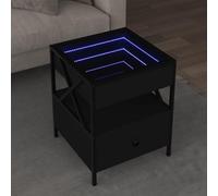 FUDUGEHMIOFWFJJ Tavolino da Salotto Moderno con Luci LED RGB Infinity Nero 40x40x51 cm per Soggiorno Camera da Letto Illuminazione Decorativa Multifunzionale