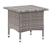 FUDUGEHMIOFWFJJ Tavolino da Tè Grigio 50x50x47 cm in Polyrattan, Rustic Garden Coffee Table, Weatherproof PE Rattan with Powder-Coated Steel Frame, Outdoor Patio and Living Room