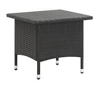 FUDUGEHMIOFWFJJ Tavolino da Tè Nero 50x50x47 cm in Polyrattan, Rustic Garden Coffee Table, Weatherproof PE Wicker with Powder Coated Steel Frame, Outdoor Patio Side Table for Tea, Lounge, Living Room