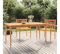 FUDUGEHMIOFWFJJ Tavolo Batavia 150x90x75 cm Dining Table Solid Teak Wood Outdoor Garden Furniture Rustic Design Weather-Resistant for Family Meals & Relaxation