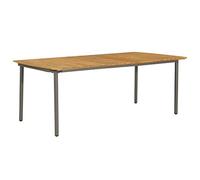FUDUGEHMIOFWFJJ Tavolo da Giardino 200x100x72cm in Legno Massello di Acacia e Acciaio, Tavolo da Esterno Rustico per Patio Giardino Terrazza, Resistente alle Intemperie, Facile da Montare e Pulire