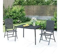 FUDUGEHMIOFWFJJ Tavolo da Giardino Antracite 110x80x72 cm in Acciaio con Design a Rete, Elegante Tavolo da Esterno per Patio e Terrazza, Resistente alle Intemperie e Facile da Montare