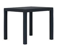 FUDUGEHMIOFWFJJ Tavolo da Giardino Antracite 79x79x72 cm in Plastica Stile Rattan, Resistente alle Intemperie, Leggero e Facile da Pulire, Ideale per Esterni, Terrazza, Campeggio