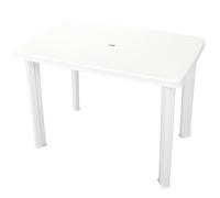 FUDUGEHMIOFWFJJ Tavolo da Giardino Bianco 101x68x72 cm in Plastica Resistenti agli UV, Leggero e Facile da Pulire con Foro Ombrellone, Ideale per Giardino, Terrazzo e Campeggio