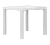 FUDUGEHMIOFWFJJ Tavolo da Giardino Bianco 79x79x72 cm in Plastica Stile Rattan, Outdoor Dining Table Weatherproof Lightweight Easy to Clean, Garden Patio Camping