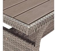 FUDUGEHMIOFWFJJ Tavolo da Giardino Grigio 120x70x66 cm in Polyrattan, da Esterno Resistente alle Intemperie con Struttura in Acciaio, Tavolo da Pranzo all'Aperto per Terrazza Giardino Balcone