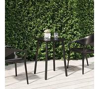 FUDUGEHMIOFWFJJ Tavolo da Giardino in Acciaio Antracite 50x50x71 cm con Design a Doghe - Tavolo da Esterno Moderno per Patio, Terrazza o Giardino - Resistente alle Intemperie e Facile da Montare