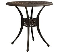FUDUGEHMIOFWFJJ Tavolo da Giardino in Alluminio Pressofuso Bronzo 78x78x72 cm con Foro Ombrellone, Tavolo da Esterno Resistente e Stabile per Terrazza, Giardino, Caffè e Pranzo all'Aperto